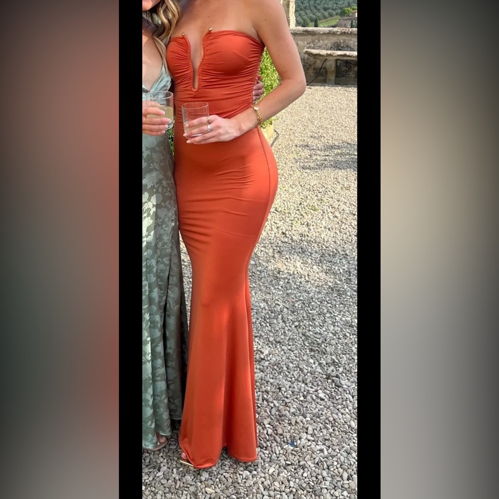 Oh Polly jersey hardware detail maxi dress